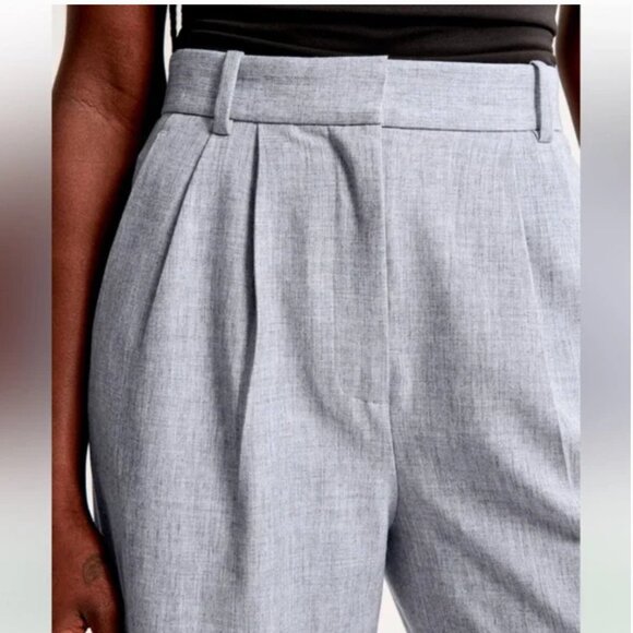 Abercrombie & Fitch Curve Love Sloane Tailored Pant Pleated Wide Leg Gray - Picture 2 of 16